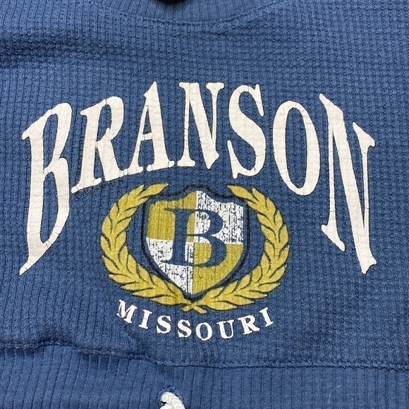 Vintage Unlimited Branson Blue Short Sleeve Cropped Shirt Small - Picture 5 of 5